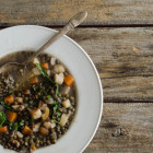 Lentil Stew with Winter Vegetables and Mustard Greens