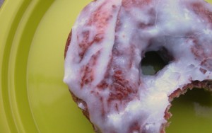 sprouted grain doughnut with coconut-vanilla glaze sprouted grain doughnut with coconut-vanilla glaze