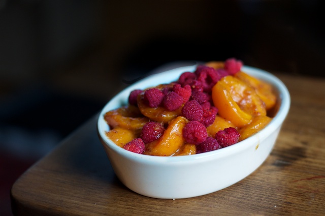 Melted Apricots with Fresh Raspberries Melted Apricots with Fresh Raspberries