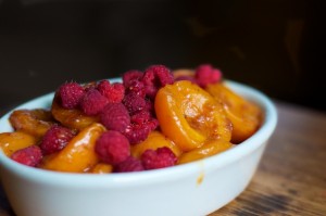 melted apricots