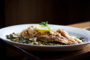 Sole Meuniere sole meuniere on a plate with lemon and parsley