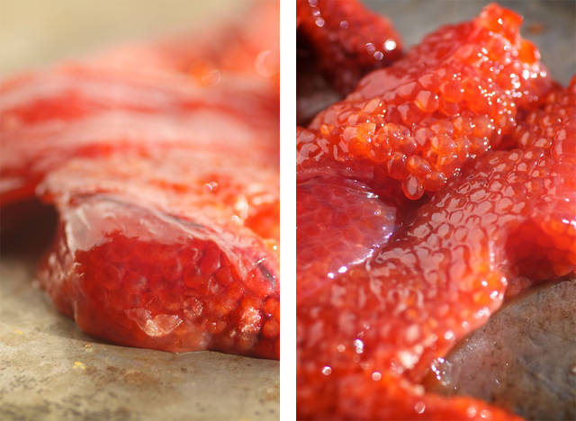 unsaltedroeskeins unsalted skeins of salmon roe