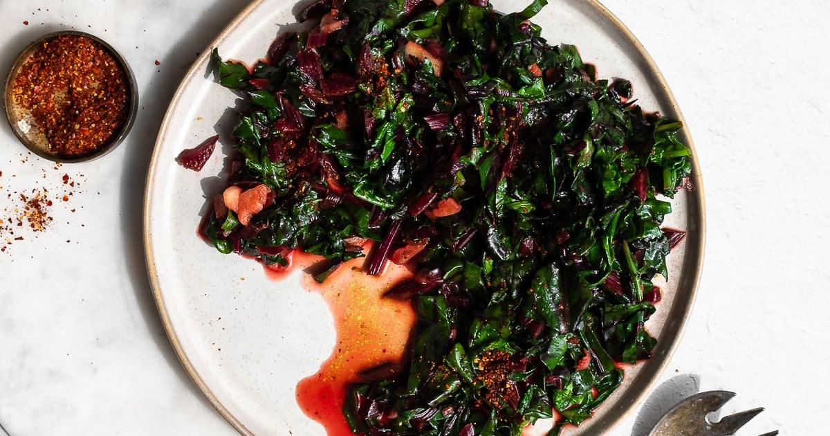 Sautéed greens variation with garlic