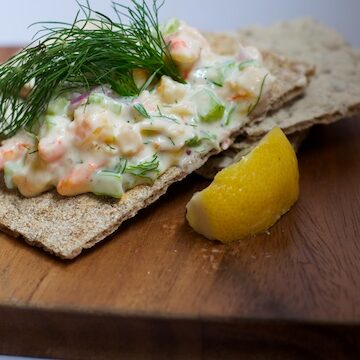 crackers with dill and a spread