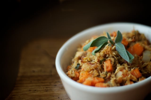 turkey hash with sweet potatoes and sage