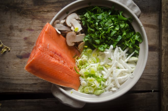 Nabemono with Salmon, Shiitake and Miso  Nourished Kitchen