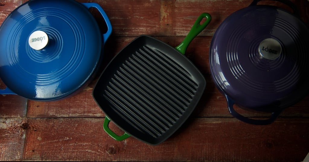 Enameled Cast Iron Skillet with Lid