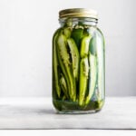 Pickled jalapenos in a jar