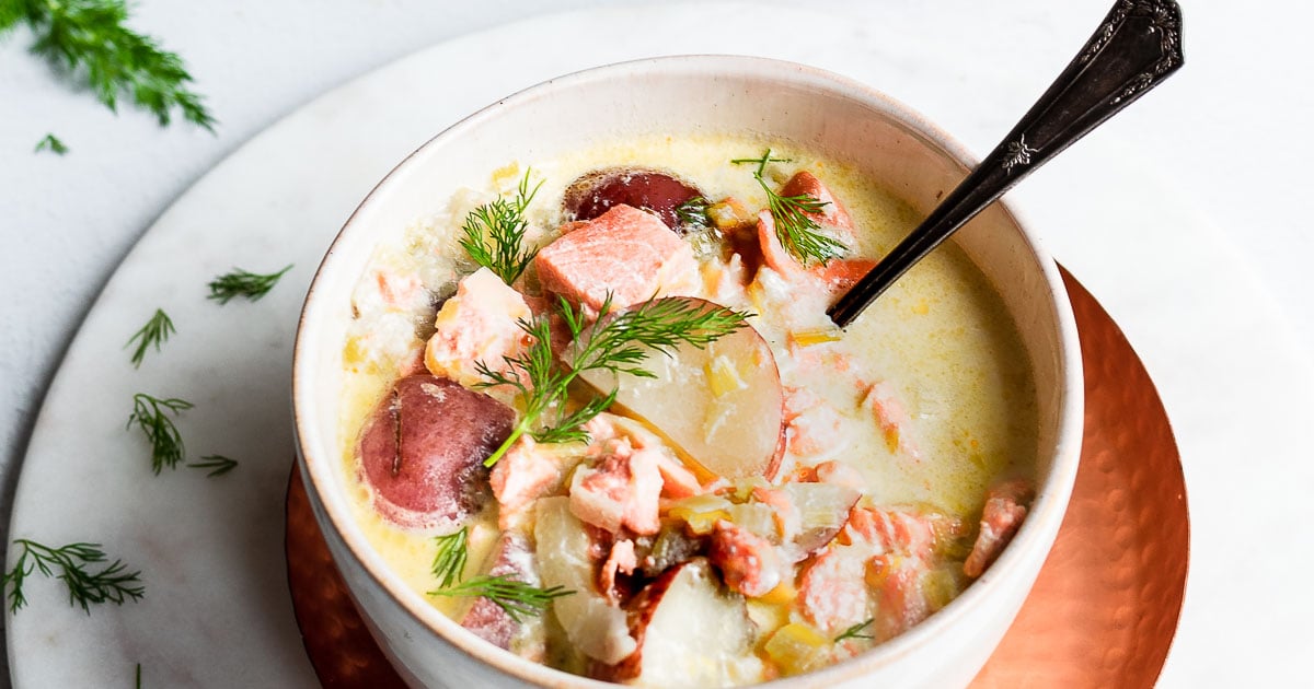 Salmon Chowder Recipe with Dill and Potatoes Nourished Kitchen