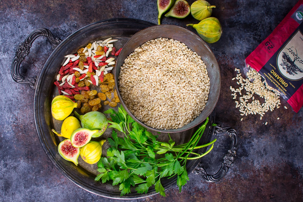 Ingredients for Honey Harissa Chicken with Germinated Brown Rice Pilaf