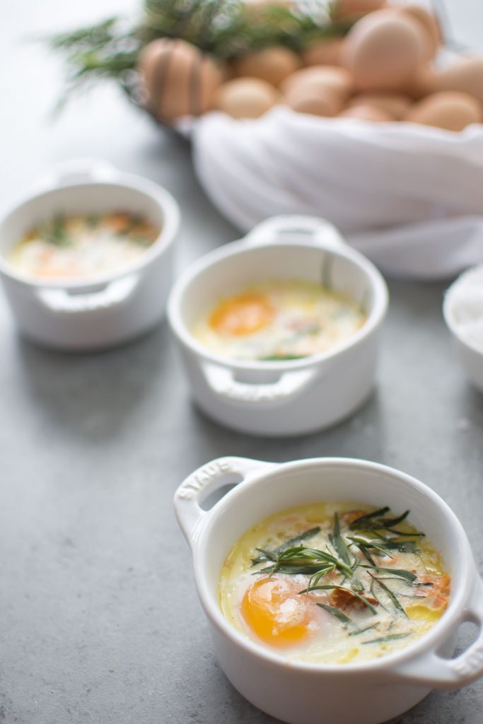 eggs, salmon and rosemary