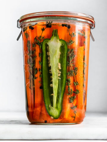 Fermented jalapenos and carrots with thyme