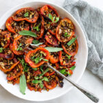roasted tomatoes garnished with sage