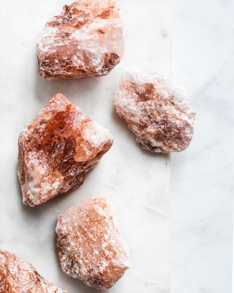 Ancient salt crystals on marble surface