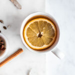 spiced cider with cinnamon and orange