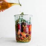 strawberry herb shrub in a weck jar